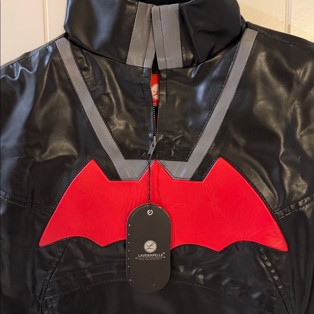 Laverapelle Men's Batman Faux Leather Jacket with Hood and Vest - Picture 9 of 12